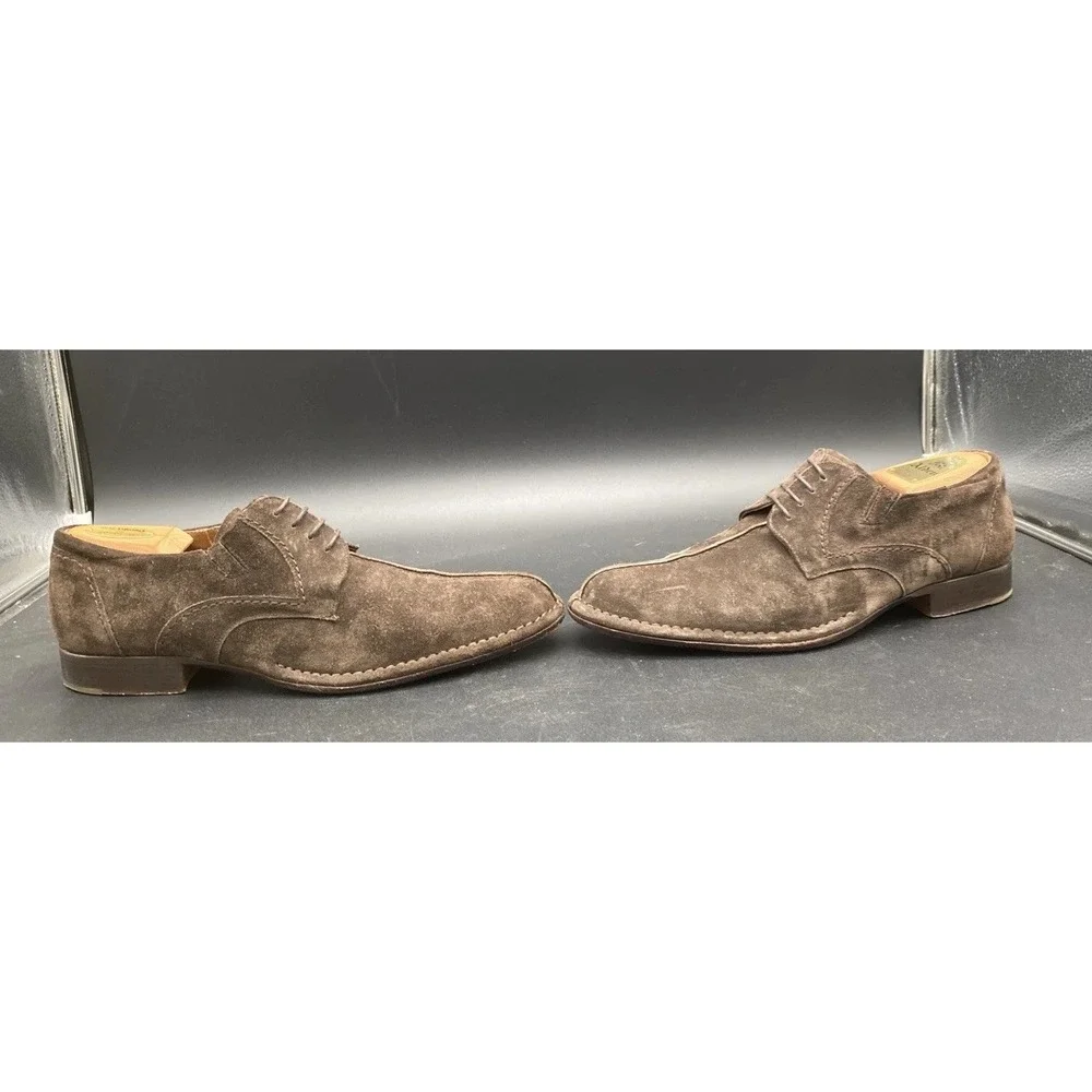 Mezlan Rusty Dark Brown Suede Leather  Oxford Dress Shoes Size 10 Damage Box Inc